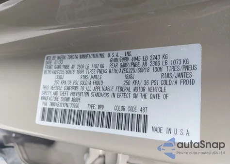 2023 Mazda Cx-50 2.5 Turbo Meridian Edition z USA, uszkodzony, nr VIN 7MMVABXYXPN130990